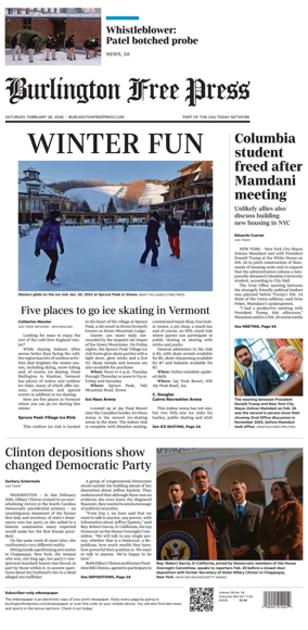 Cover of Burlington Free Press