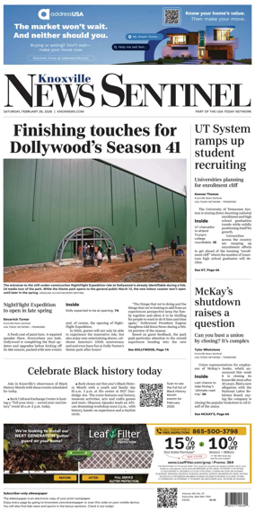 Cover of Knoxville News Sentinel