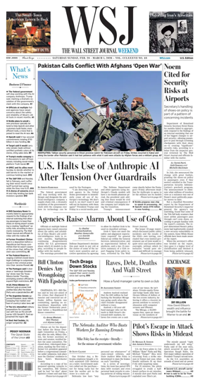 Cover of The Wall Street Journal