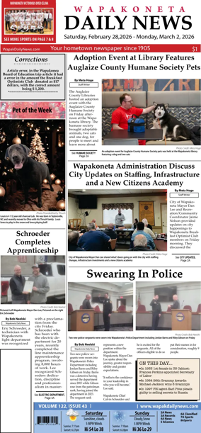 Cover of Wapakoneta Daily News