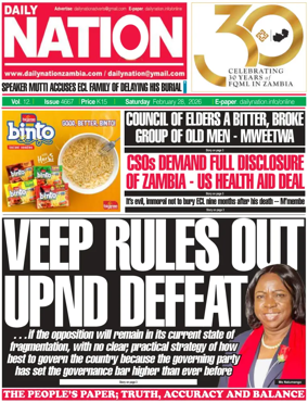 Cover of Daily Nation Newspaper