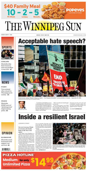 Cover of Winnipeg Sun