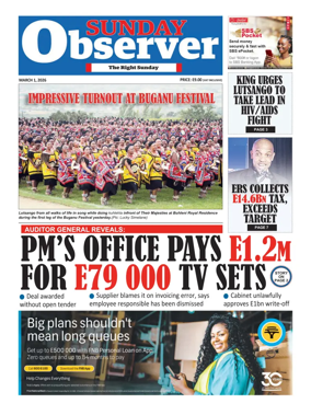 Cover of Sunday Observer (Eswatini)