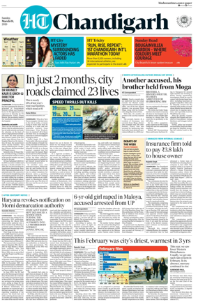 Cover of Hindustan Times (Chandigarh) - Live