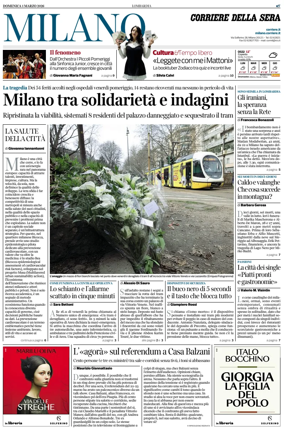 Cover of Corriere della Sera (Milano)