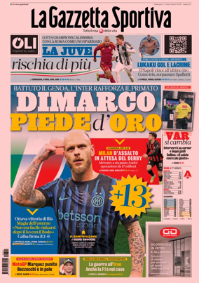 Cover of La Gazzetta dello Sport