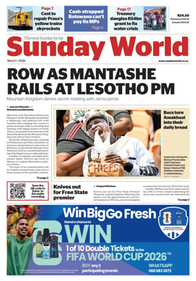Cover of Sunday World (South Africa)