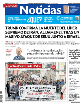 Cover of Diario de Noticias (Spain)