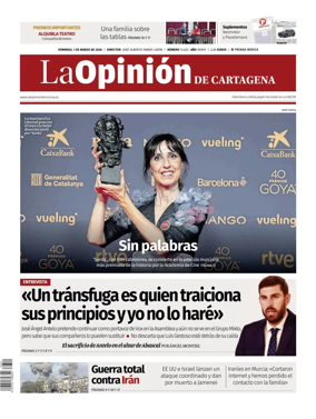 Cover of La Opinion de Murcia (Cartagena)