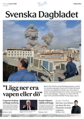 Cover of Svenska Dagbladet