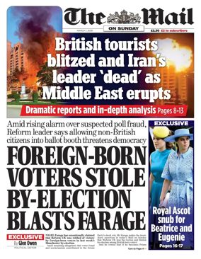 Cover of The Mail on Sunday