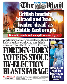 Cover of The Scottish Mail on Sunday