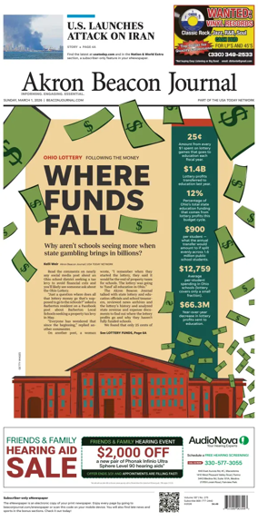 Cover of Akron Beacon Journal