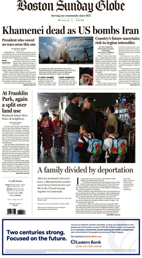 Cover of Boston Sunday Globe