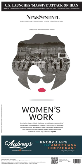 Cover of Knoxville News Sentinel