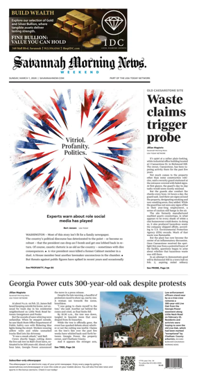 Cover of Savannah Morning News
