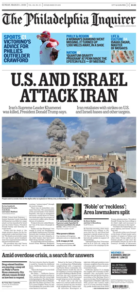 Cover of The Philadelphia Inquirer (South Jersey edition)