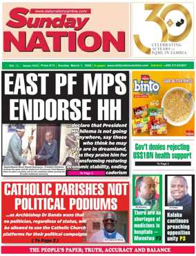 Cover of Daily Nation Newspaper