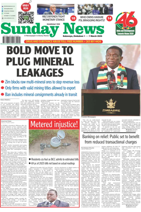 Cover of Sunday News (Zimbabwe)