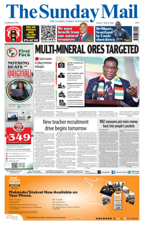 Cover of The Sunday Mail (Zimbabwe)