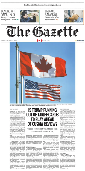 Cover of Montreal Gazette