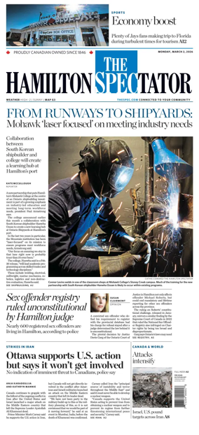 Cover of The Hamilton Spectator