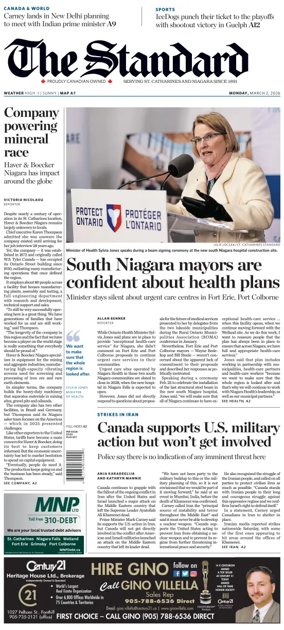 Cover of The Standard (St. Catharines)
