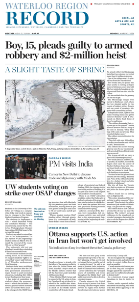 Cover of Waterloo Region Record