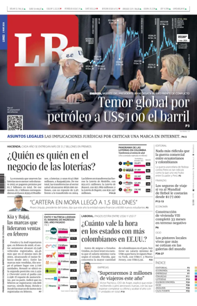 Cover of La Republica (Colombia)