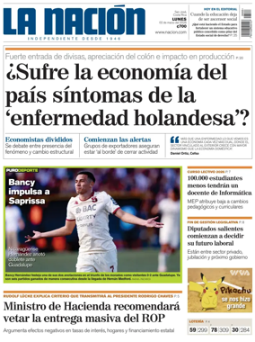 Cover of La Nacion (Costa Rica)