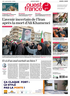 Cover of Ouest France (Angers / Segre)