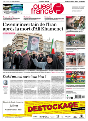 Cover of Ouest France (Nantes / Sud-Loire / Vignoble)