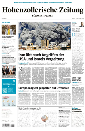 Cover of Hohenzollerische Zeitung