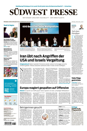 Cover of Sudwest Presse - Metzinger Uracher Volksblatt - Der Ermstalbote