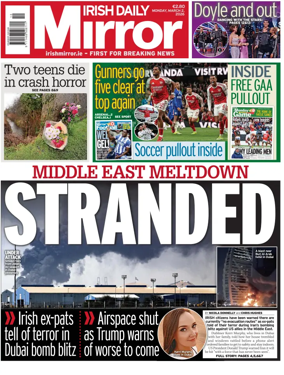 Cover of Irish Daily Mirror