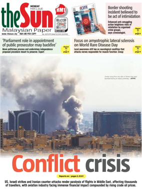 Cover of The Sun (Malaysia)