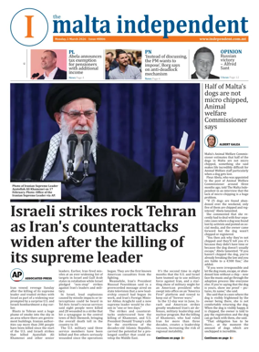 Cover of Malta Independent