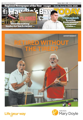 Cover of Hawke's Bay Today