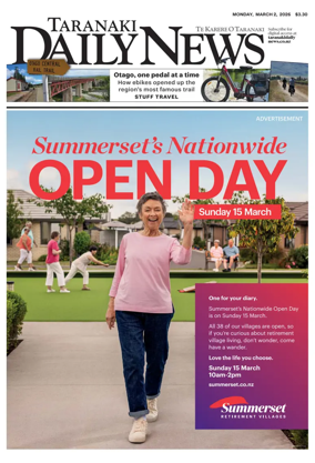 Cover of Taranaki Daily News