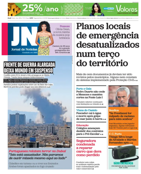 Cover of Jornal de Noticias