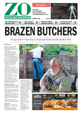 Cover of Zululand Observer - Monday