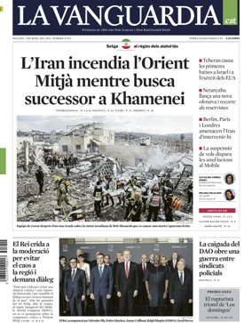 Cover of La Vanguardia (Catalonia - 1st edition)