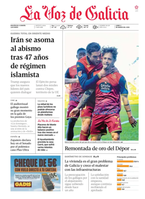 Cover of La Voz de Galicia (A Coruna)