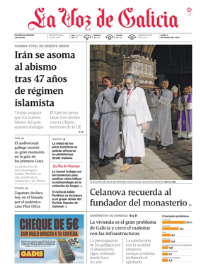 Cover of La Voz de Galicia (Ourense)