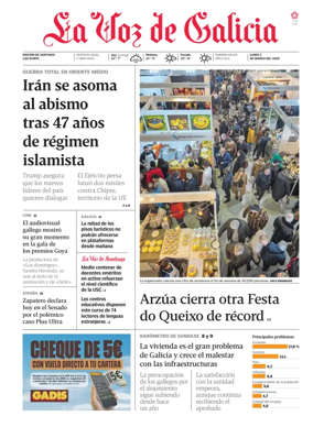 Cover of La Voz de Galicia (Santiago)