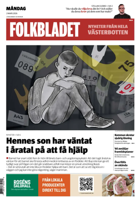 Cover of Folkbladet Vasterbotten