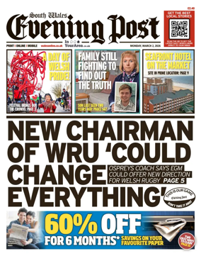 Cover of South Wales Evening Post