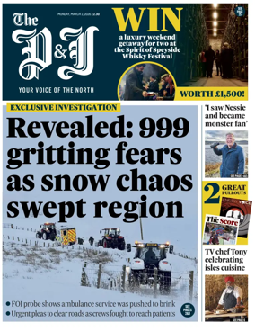 Cover of The Press and Journal (Inverness Highlands and Islands)