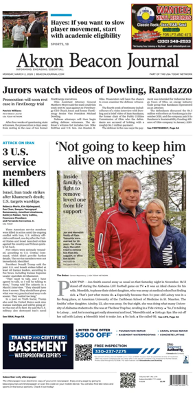 Cover of Akron Beacon Journal