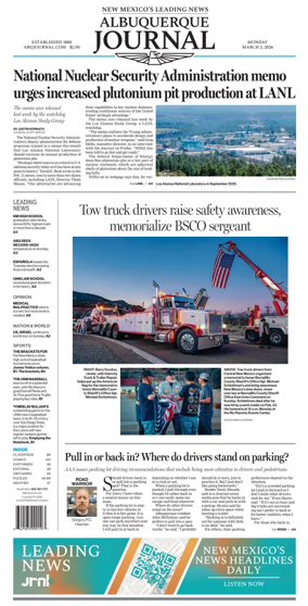 Cover of Albuquerque Journal